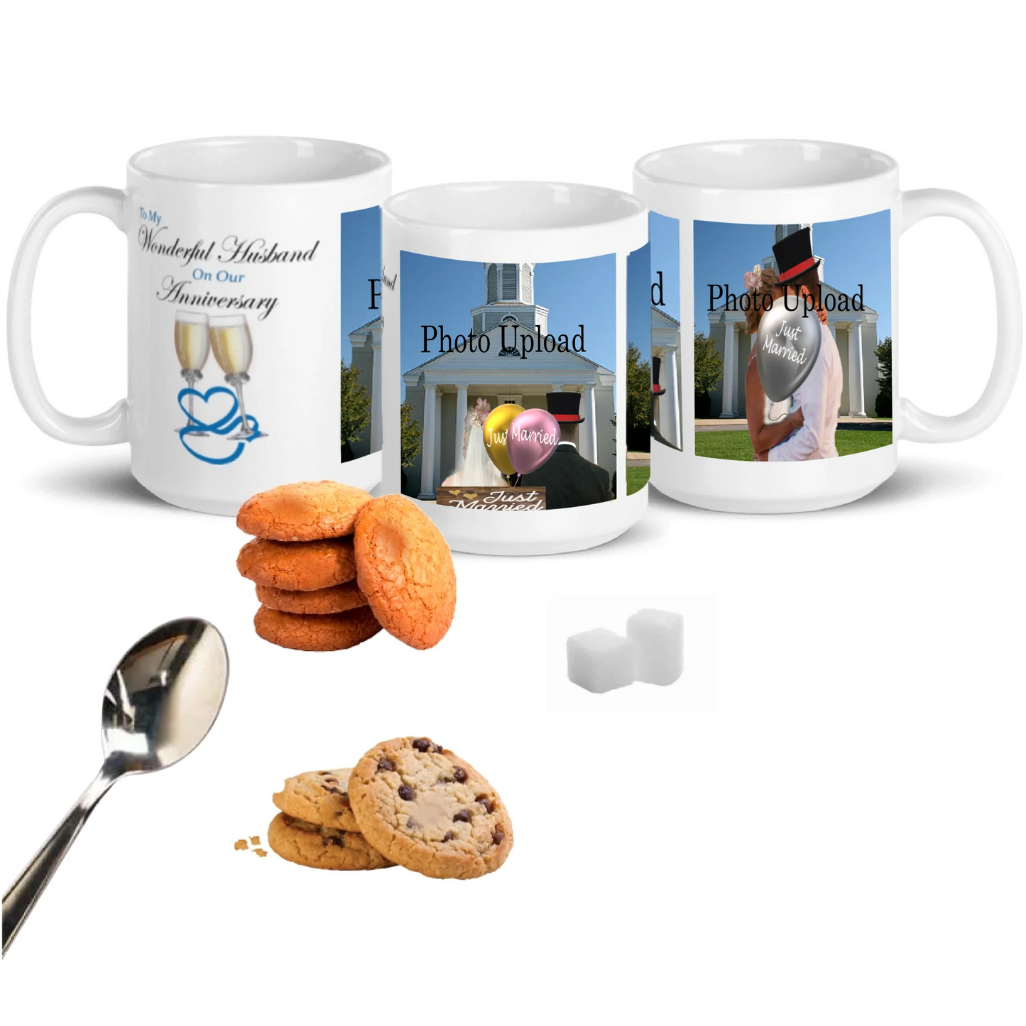 15oz husband heart and flute anniversary mug mockup for shop