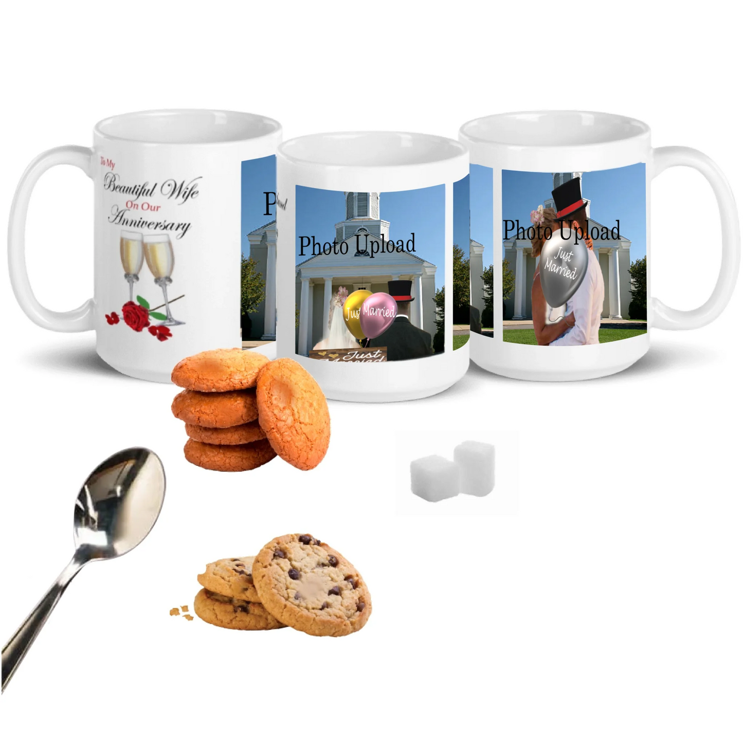 15oz wife rose and flute anniversary mug mockup for shop