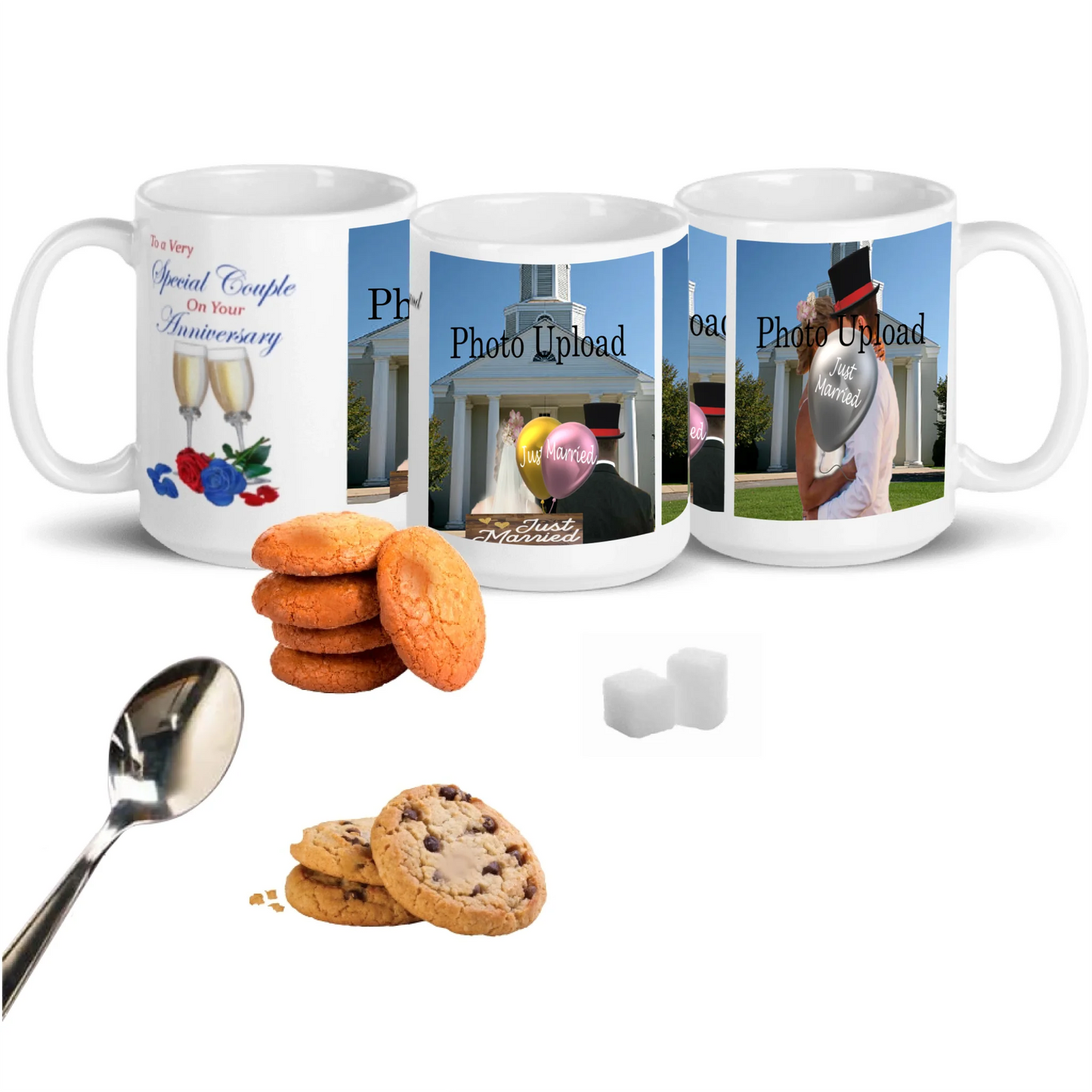 15oz special couple roses and flute anniversary mug mockup for shop