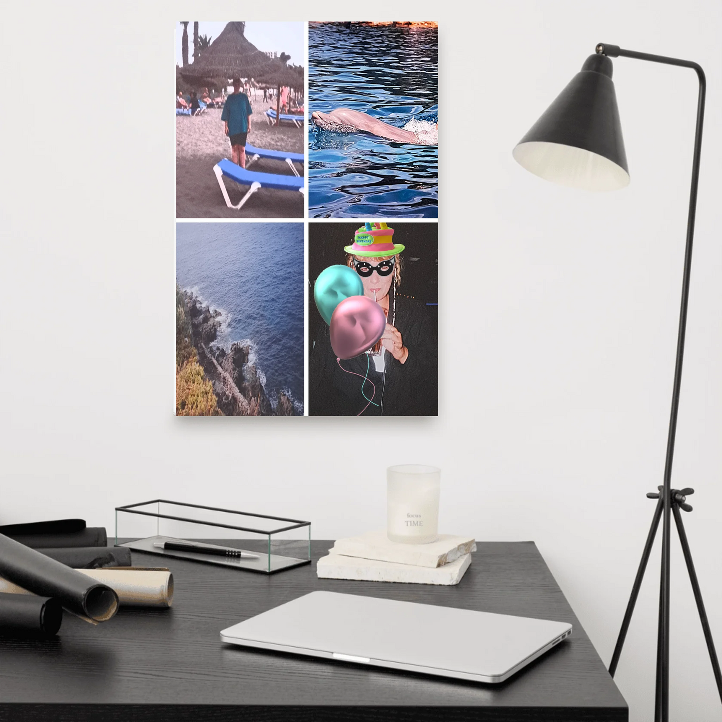 Personalised 4 photo portrait wall canvas