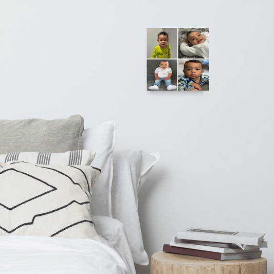Personalised 4 photo square wall canvas