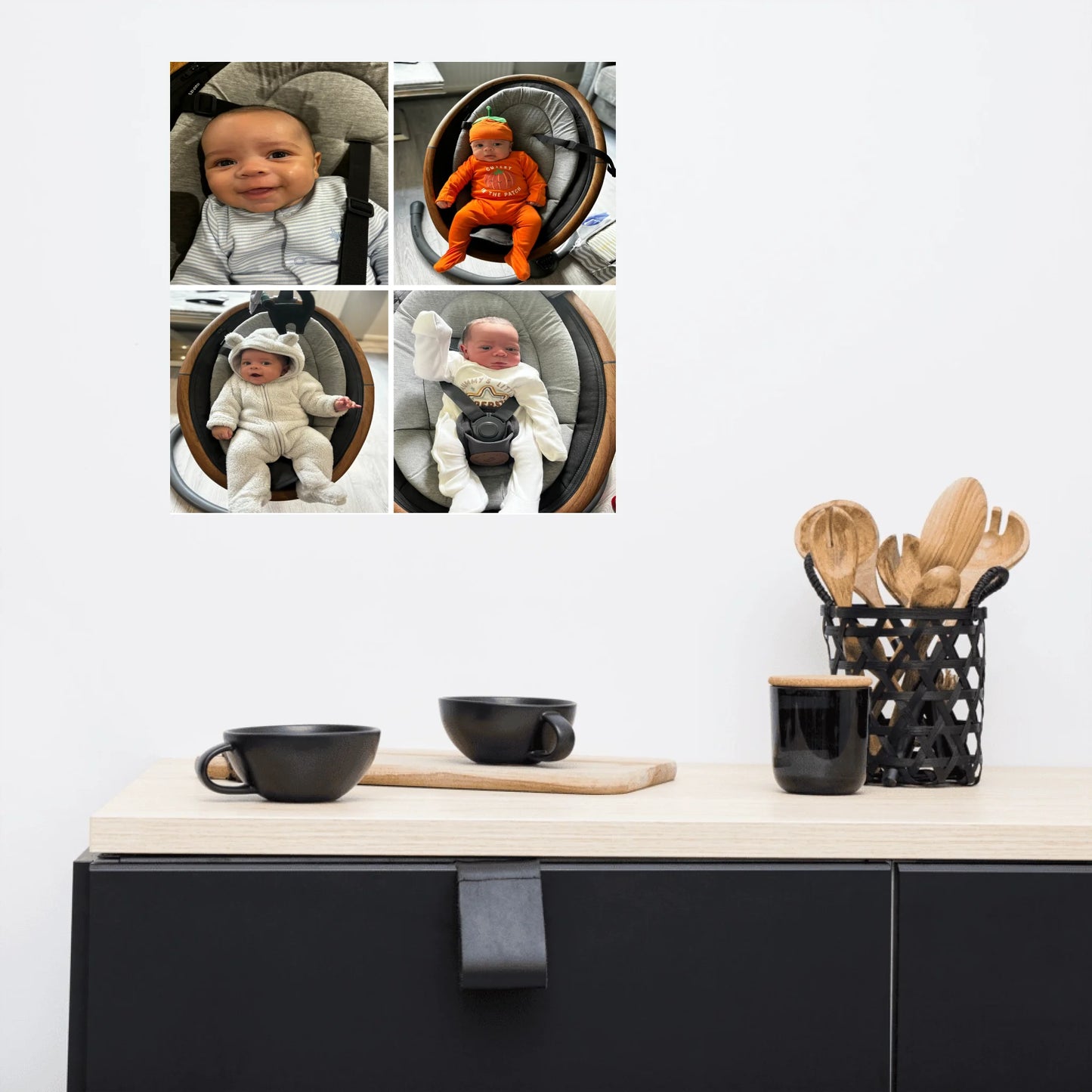 Personalised 4 photo square wall canvas