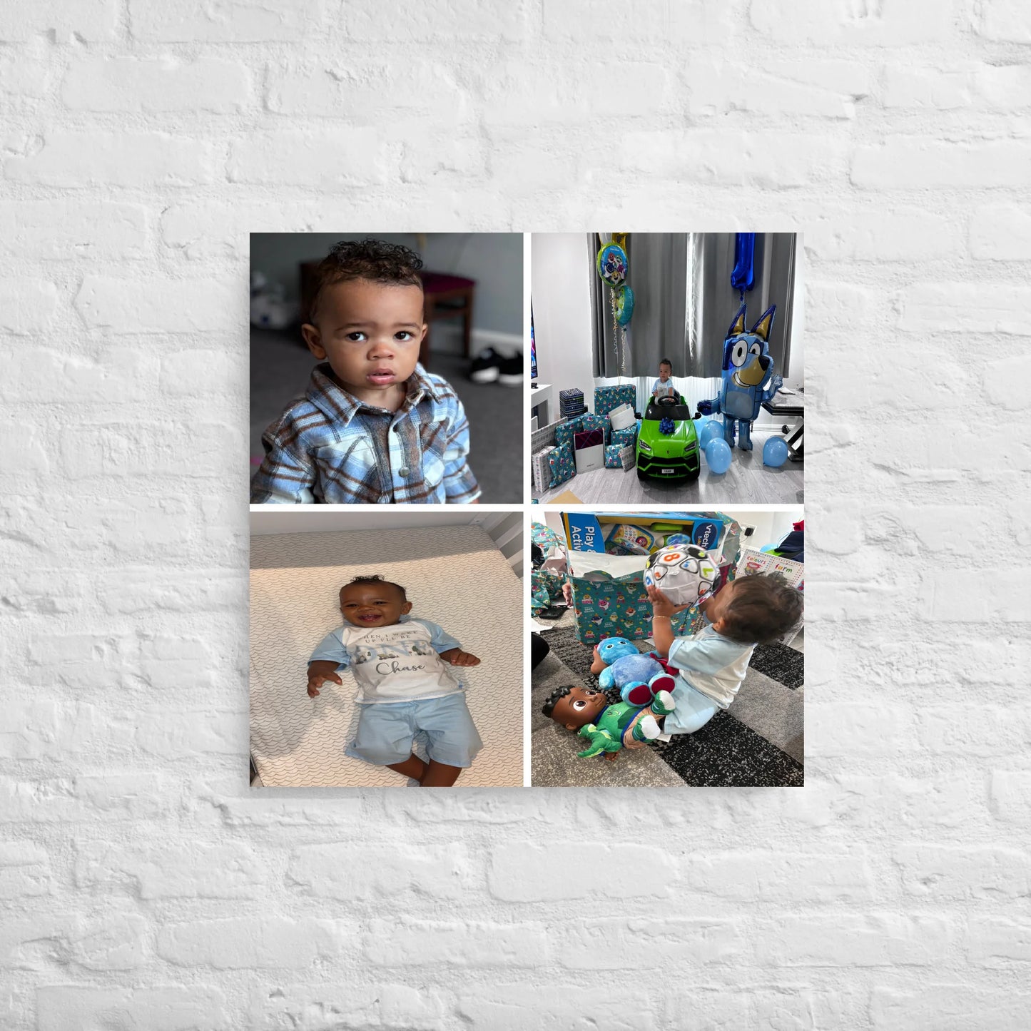 Personalised 4 photo square wall canvas
