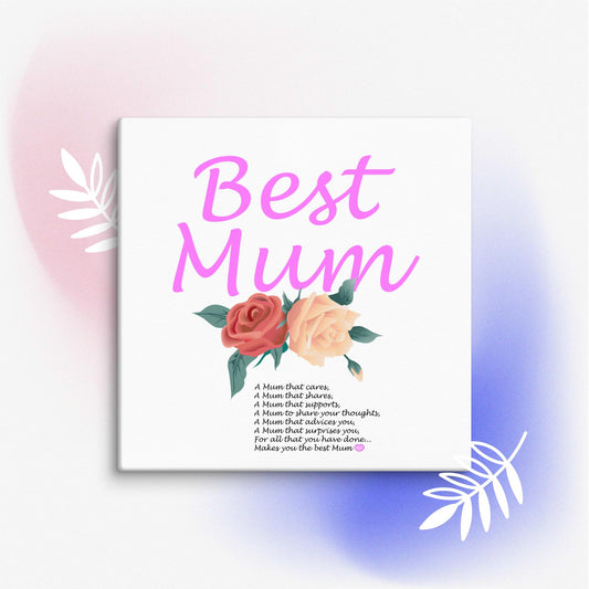 Mum Rose and Message Canvas Gift